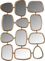 Wandspiegel rechthoek met 12 spiegels goud (r-000SP37237)
