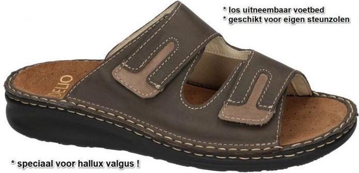 Fidelio Hallux -Heren - bruin donker - pantoffels & slippers - maat 43