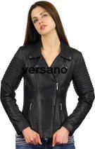 Versano Utah Leather Femme Biker Jacket Veste Femme XL - Zwart
