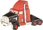 Clayre & Eef Decoratieve Magneet 7x5 cm Rood Polyresin Vrachtwagen Koelkast Magneet