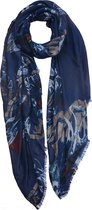 Melady Sjaal Dames Print 90*180 cm Blauw Synthetisch Shawl Dames Sjaal