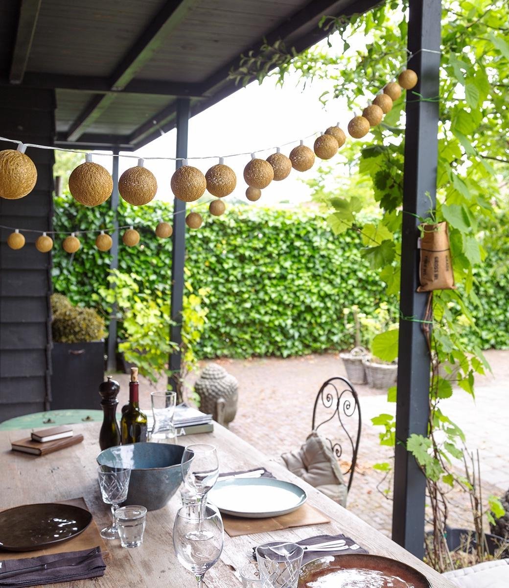 Cotton Ball Lights buiten feestverlichting goud 20 ballen Oro