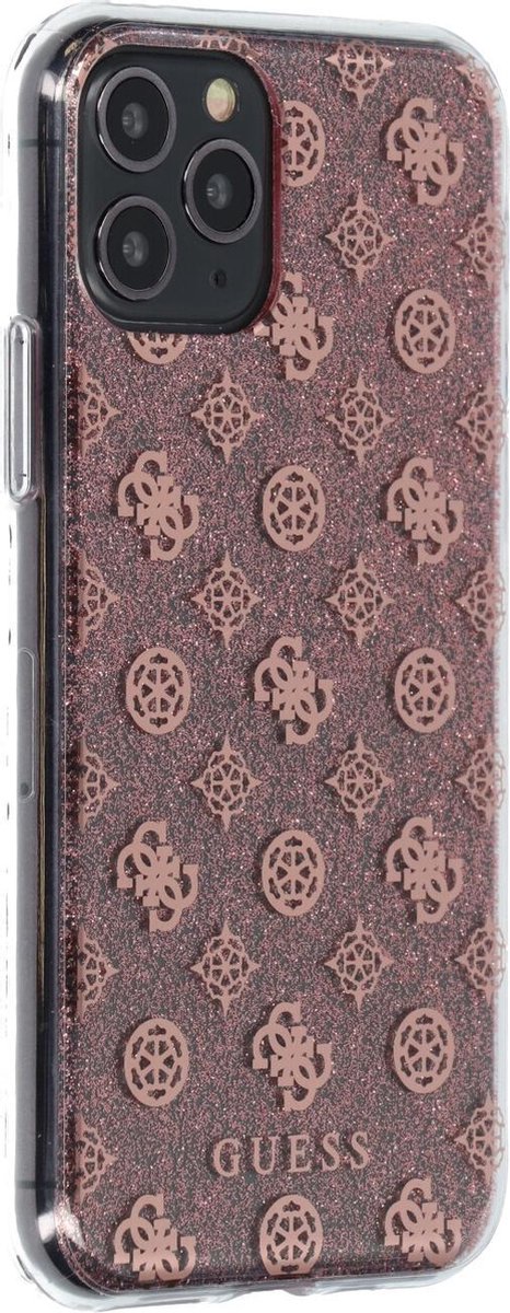 Roze hoesje van Guess - Backcover - Glitter - iPhone 11 Pro - 4G Peony - GUHCN58TPERG