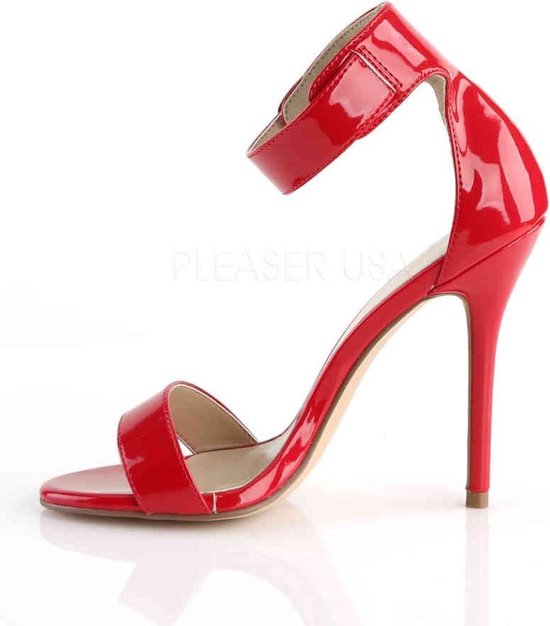 Sandale à bride cheville Pleaser -42 Chaussures- AMUSE-10 US 12 Rouge