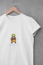 Uzumaki Naruto Pixel Anime Manga T-Shirt WIT - Maat L - Merch Merchandise Ninja Boruto