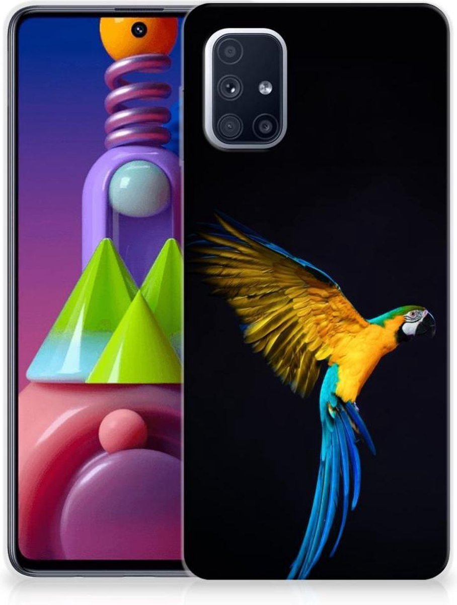 Samsung Galaxy M51 TPU Hoesje Papegaai