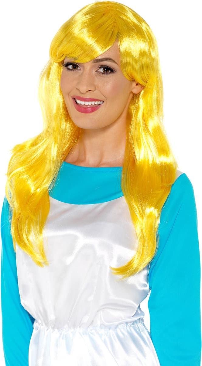 FUNIDELIA Smurfin pruik voor vrouwen - The Smurfs - Geel