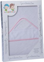 Gamberritos Badcape Junior 100 X 100 Cm Katoen Roze/wit