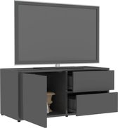 Tv-meubel 80x34x36 cm spaanplaat hoogglans grijs