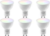 CALEX - LED Spot 6 Pack - Smart Reflectorlamp - GU10 Fitting - 5W - Aanpasbare Kleur CCT - RGB - Wit