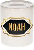 Noah naam cadeau spaarpot met gouden embleem - kado verjaardag/ vaderdag/ pensioen/ geslaagd/ bedankt