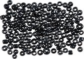 Rocailles. metallic zwart. d 3 mm. afm 8/0 . gatgrootte 0.6-1.0 mm. 500 gr/ 1 doos