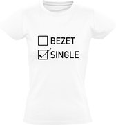 Ik ben single dames t-shirt | relatie | vrijgezellendag | vrijgezellenfeest | valentijnsdag | jaloezie | verliefd | kado | Wit