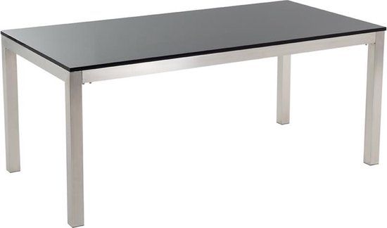 Beliani GROSSETO - Tuintafel - Zwart - RVS