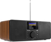 DAB Radio met Bluetooth en Internetradio - Audizio Rome - Wekkerradio - Wifi - AUX - 2 Speakers - Hout