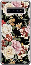Samsung S10 Plus hoesje siliconen - Bloemen flowerpower | Samsung Galaxy S10 Plus case | multi | TPU backcover transparant