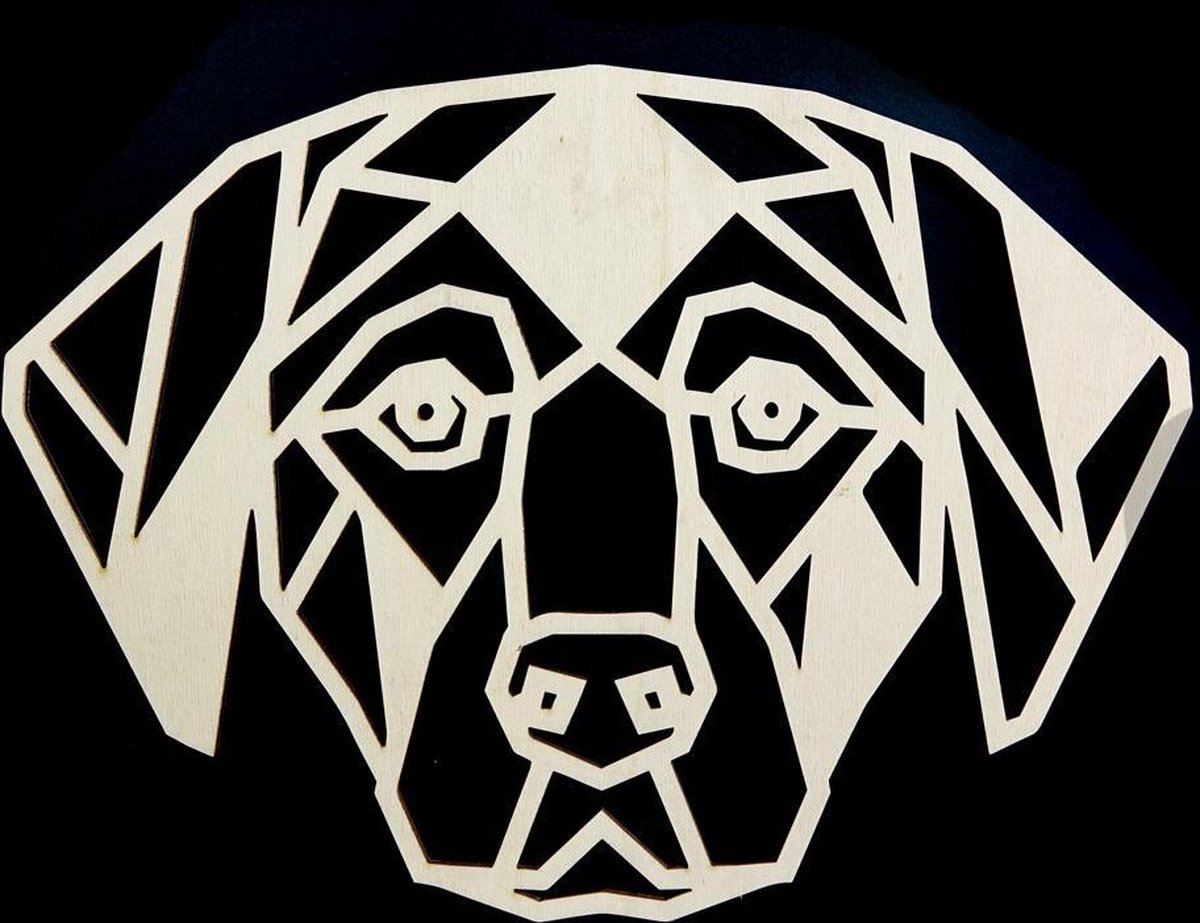 Houten Dierenkop • Houten Hond • Dierenkop Hond • Klein • Populier • Houten Dier • Wandecoratie