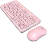 HXSJ L100 2,4 GHz ultradunne draadloze toetsenbordmuisset (roze)