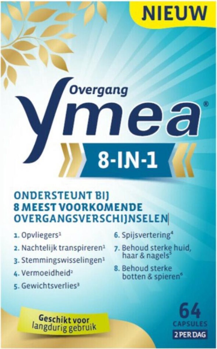Ymea Overgang 8 in 1 Ondersteunt bij 8 overgangsverschijnselen Overgang tabletten Overgang pro