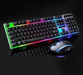 ZGB G21 1600 DPI Professional Wired Colorful Backlight Mechanical Feel Suspension-toetsenbord + optische muisset voor laptop, pc (zwart)