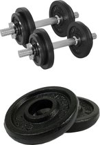 Tunturi - Fitness Set - Halterset 20 kg incl 2 Dumbbellstangen  - Halterschijven 2 x 0,5 kg