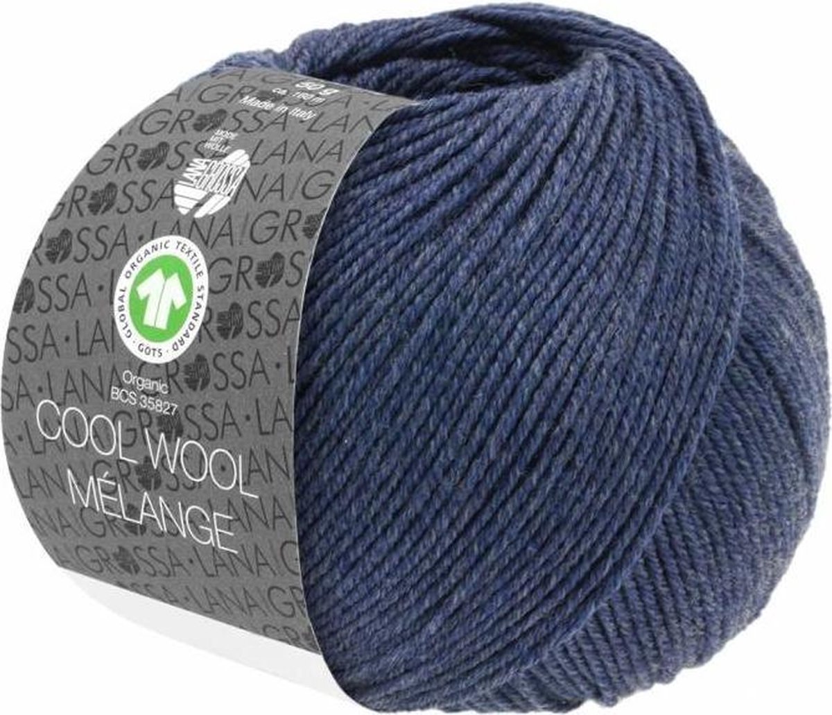 Cool Wool Melange GOTS 0112 Kleur: Donkerblauw gevlekt