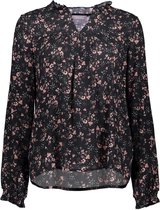 Geisha Blouse Top Aop Flowers Ls 03885 Black/old Pink Dames Maat - L