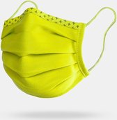 Supreme Medisch Mondkapje Lime Neon | Wasbaar | Milieuvriendelijk | Biologisch katoen | Tot 30 keer wasbaar L ()