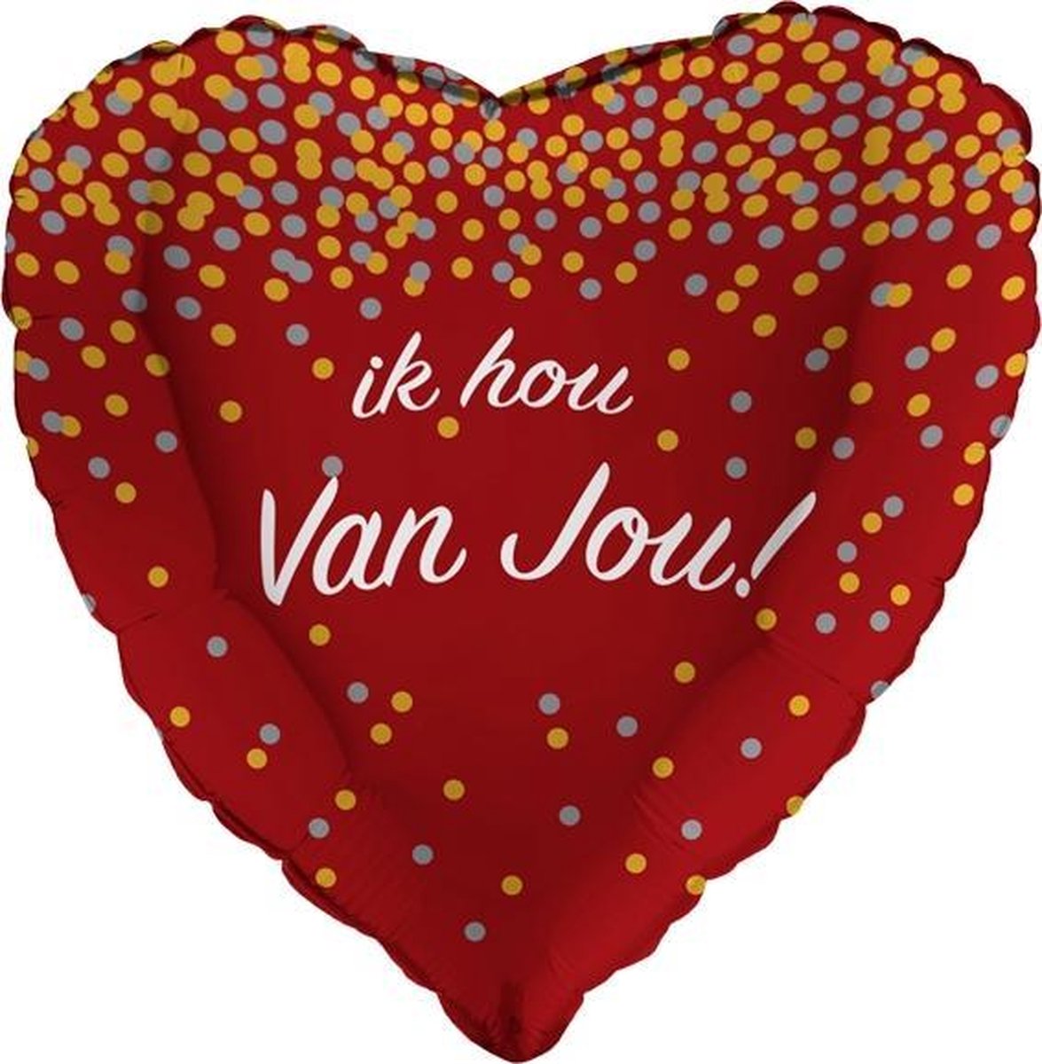 Folieballon 'Ik hou van jou' glitter holografisch 43 cm