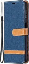 Denim Book Case - Samsung Galaxy A32 5G Hoesje - Blauw