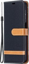 Denim Book Case - Samsung Galaxy A32 5G Hoesje - Zwart