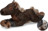 Elegant paard - honden speelgoed - hondenknuffel met piep - 37 x 14 x 15 cm - Donkerbruin