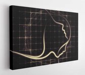 Design on the subject of bond between parent and child made of profiles of woman, child and abstract elements - Modern Art Canvas - Horizontal - 266419664 - 80*60 Horizontal