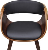 vidaXL Eetkamerstoelen 2 st gebogen hout en kunstleer bruin