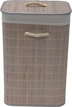 4goodz bamboe wasmand met deksel - opvouwbaar - Grijs - 34x43.5x54 cm