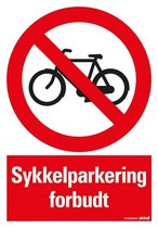 Pickup bord 23x33 cm - SYKKELPARKERING FORBUDT