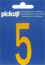 Pickup plakcijfer reflecterend geel - 70 mm 5