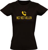 Mij niet bellen Dames t-shirt | Martien Meiland | Chanteau Meiland | wijnen | gezeik  | cadeau | Zwart, Goud