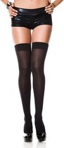 Music Legs - Basic Lange Kousen - Zwart One Size (S-L 34 - 40) One Size (S-L 34 - 40)