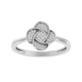 AËLRA 18K gouden damesring met 0,11 ct natuurlijke ronde diamanten