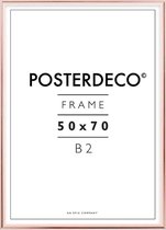 Fotolijst - Posterdeco - Premium Metaal - Fotomaat 50x70 cm (B2) - Posterlijst - Fotolijstje - Rose