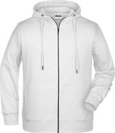 James and Nicholson Heren Basisrits Hoody (Wit)