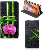 Hoesje Geschikt voor Samsung Galaxy M11 | A11 Wallet Bookcase Orchidee