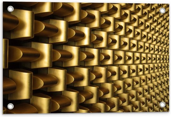 Tuinposter – Gouden Blokken - 60x40cm Foto op Tuinposter  (wanddecoratie voor buiten en binnen)