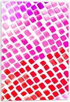 Acrylglas - Rood/Roze Mozaïek Tegeltjes - 40x60cm Foto op Acrylglas (Wanddecoratie op Acrylglas)