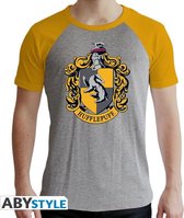 Harry Potter - Tshirt hufflepuff Man Ss Grey & Yellow - Premium