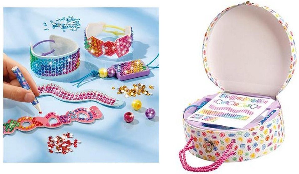 Totum Knutselset Diamond paint sieraden maken - Diamond Factory 8-delig in luxe  bewaarkoffer - cadeau tip — afbeelding 3
