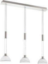 EGLO Montefio - Hanglamp - 3 Lichts - Nikkel-Mat - Alabaster Glas - Wit