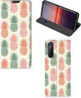 Smartphone Hoesje Sony Xperia 5 II Leuk Bookcase Ananas