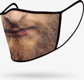 Duopack: beard washable face mask - S / Stoffen mondkapjes met print / Wasbare Mondkapjes / Mondkapjes / Uitwasbaar / Herbruikbare Mondkapjes / Herbruikbaar / Ov geschikt / Mondmaskers